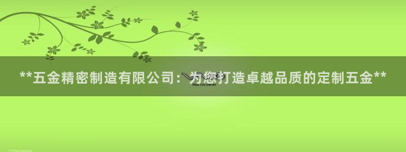 彩神怎么样可以提现：**五金精密制造有限公司：为您打造卓越品质的定制五金**