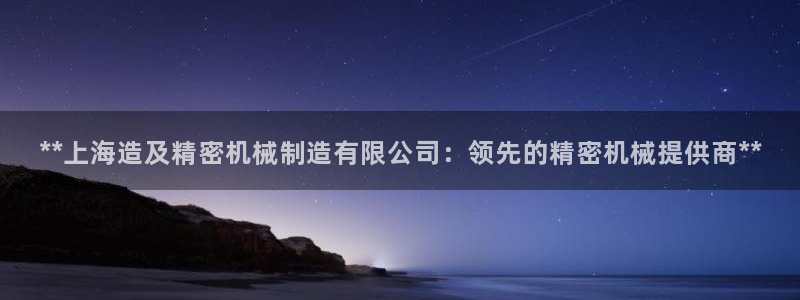 新版彩神v8登录不上去：**上海造及精密机械制造有限公司：领先的精密机械提供商**