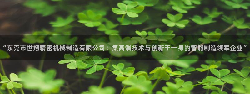 彩神争霸官方下载：“东莞市世翔精密机械制造有限公司：集高端技术与创新于一身的智能制造领军企业”