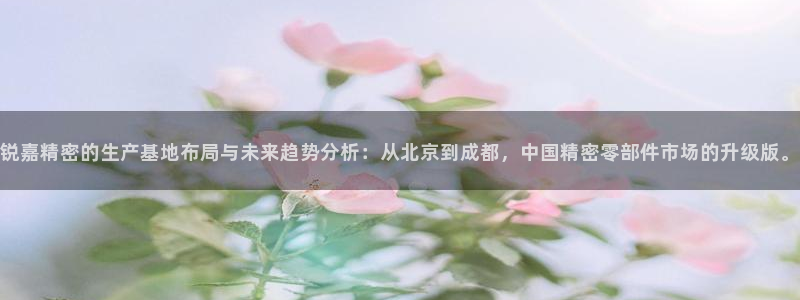 彩神v8有多久了?靠谱吗：锐嘉精密的生产基地布局与未来趋势分析：从北京到成都，中国精密零部件市场的升级版。